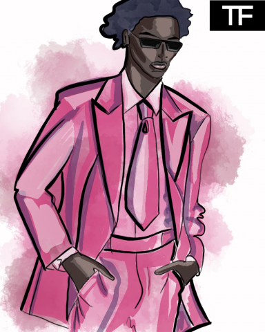 Fashion иллюстрация по коллекции Tom Ford