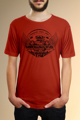 Разработка принта на футболку для торговой марки Westa red