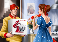 Иллюстрация в стиле PinUp. Для интернет магазина бытовой техники