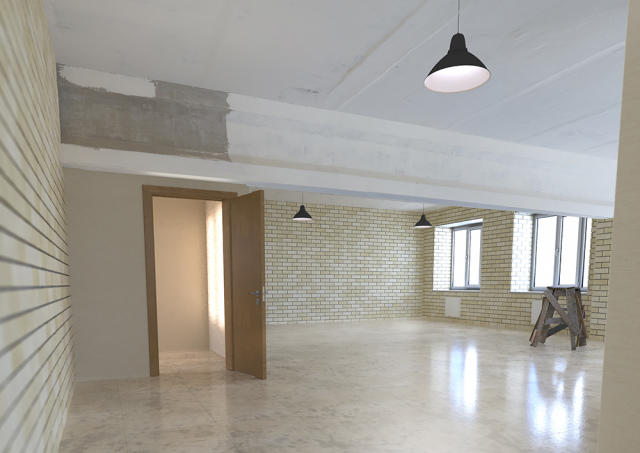 Чистовая отделка промышленного здания.