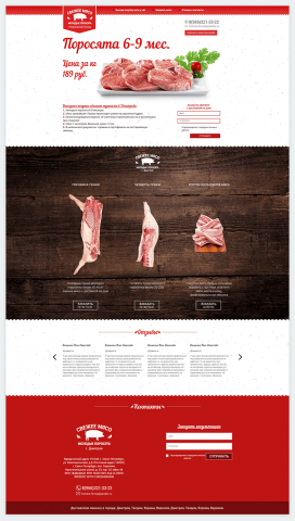 Landing Page Молодые поросята  продажа свежего мяса
