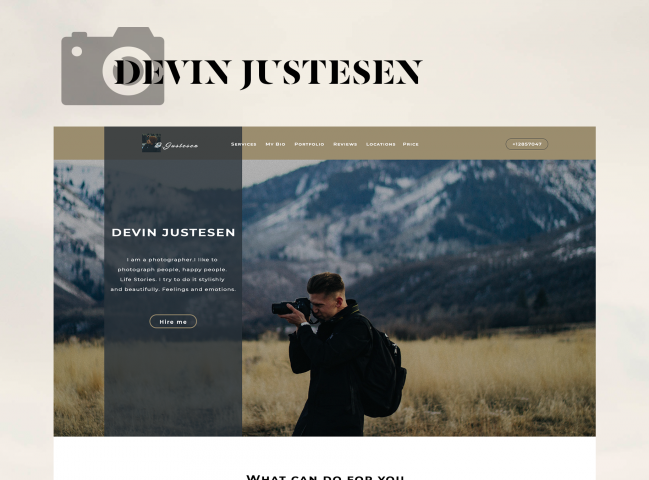 Landing page для фотографа