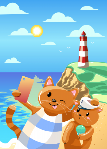 Отец с сыном на море