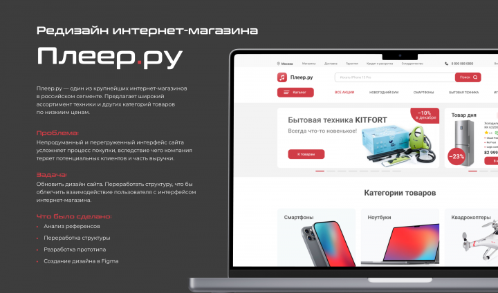 Редизайн интернет-магазина Плеер.ру