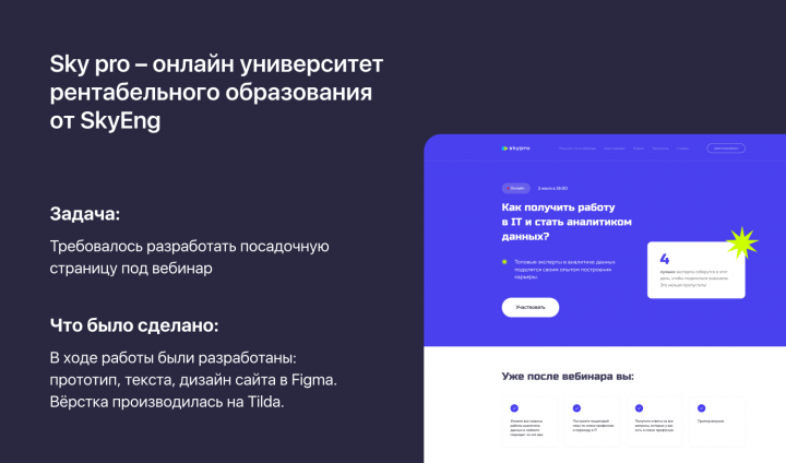 Разработка лендинга для Sky Pro «под ключ»