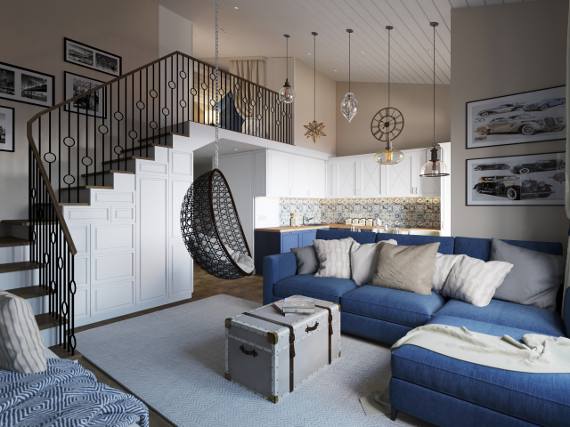 кухня-гостиная. ЖК " Валентиновка Парк"