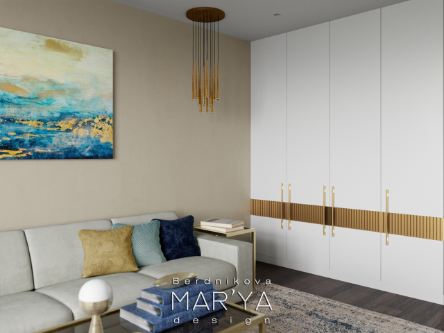 ЖК LIFE Ботанический сад. Гостиная. Визуализация