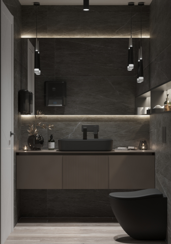 Дизайн проект санузла в офисе