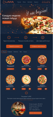 Создал дизайн для пиццерии