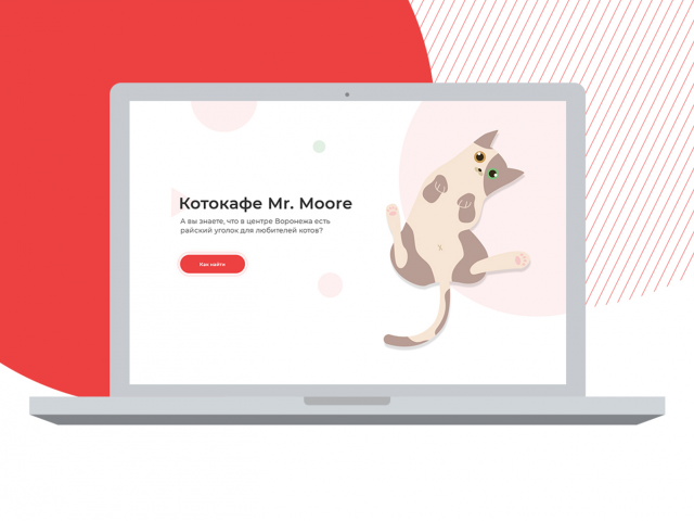 Кото-кафе «Mr. Moore» - дизайн Лндинга