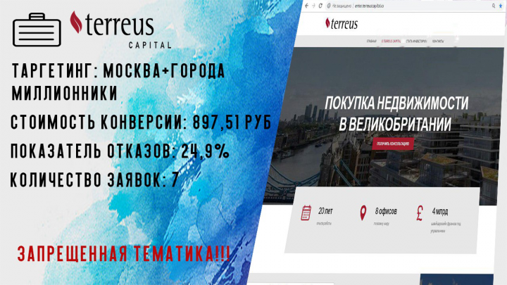 Контекстная реклама для сайта terreuscapital.com
