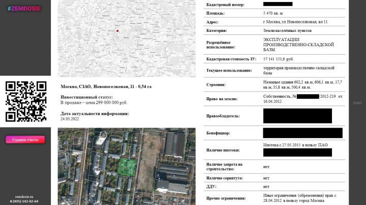 Досье на участок