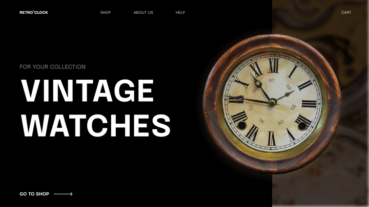 Лендинг для "Retro'clock"