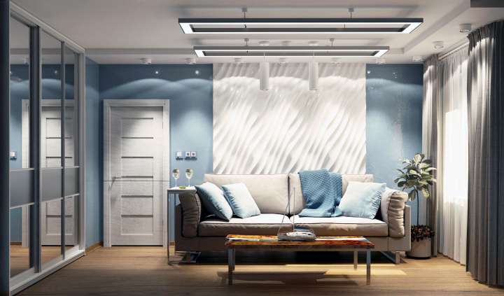 Визуализация интерьера гостиной  в средиземноморском стиле