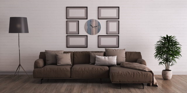 Визуализация дивана в окружении.