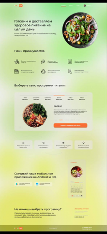 Дизайн сайта для сервиса доставки еды по подписке