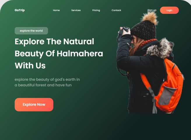 Сайт-лендинг на тему "Путешествия"