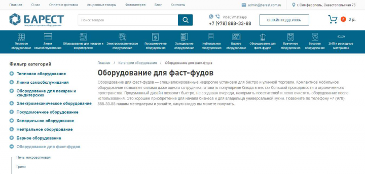 Описание категории интернет-магазина