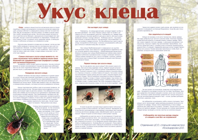 Стенгазета "Укус клеща"