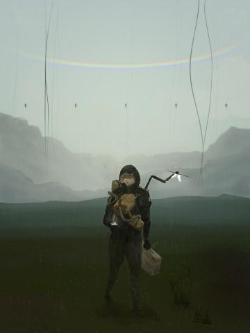 Иллюстрация-пародия на игру Death Stranding