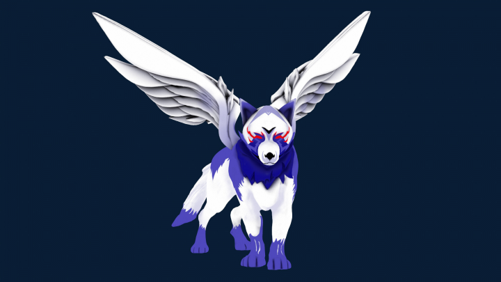 Low poly handpainted wolf