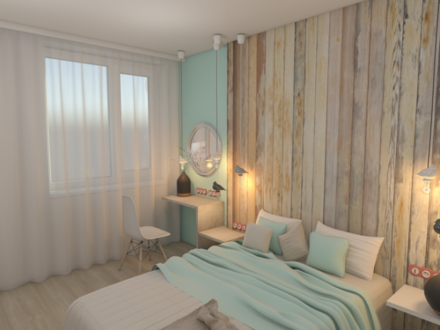 Спальня в мягком LOFT стиле