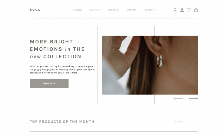 Концепт сайта Soul jewellery