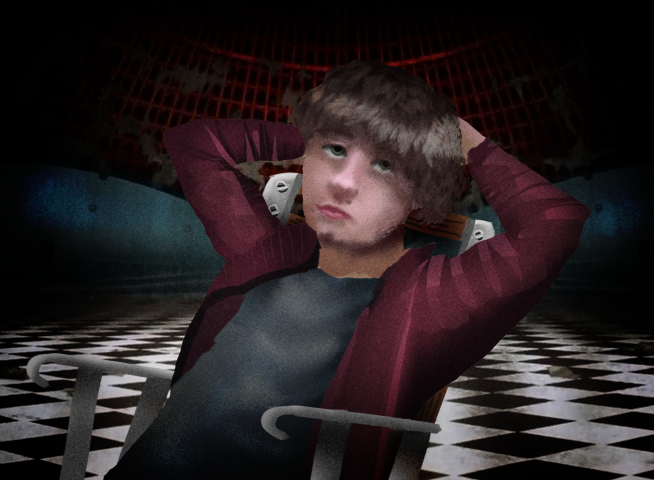 Парень сидит