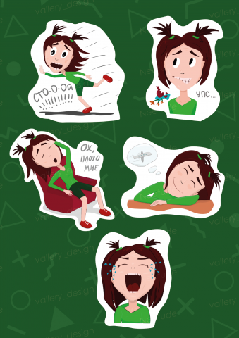 Стикерпак Девочка Ася