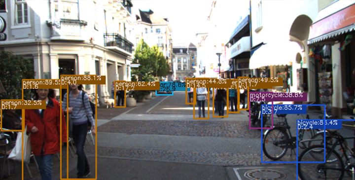 Traffic objects detection and distance estimation