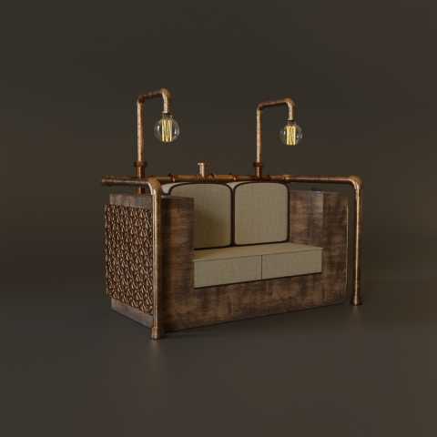 диван в стиле стимпанк