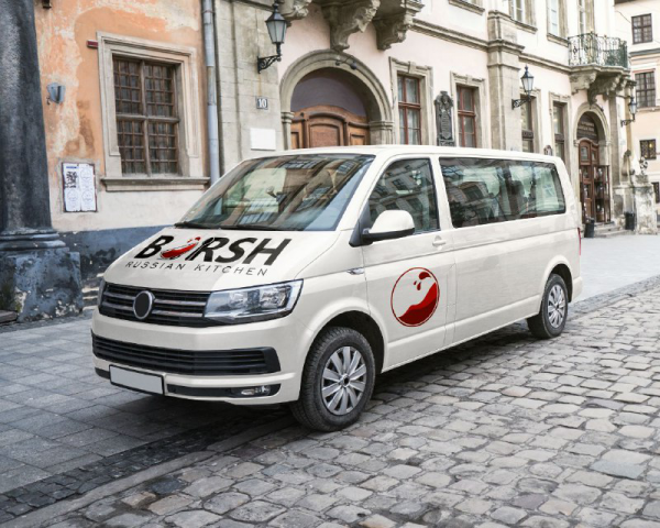 Дизайн оклейки машины для ресторана "BORSH"
