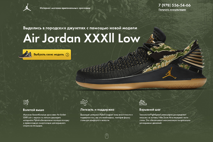 Landing Page по продаже Air Jordan