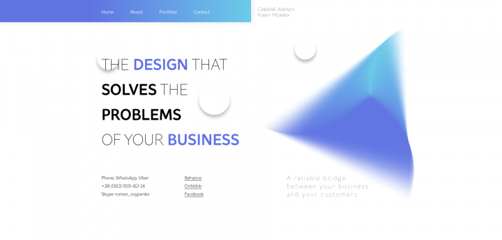 Концепт для креативного агенства + концепт страницы курса