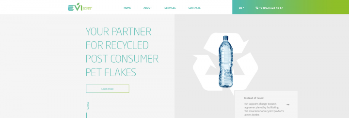 Сайт-визитка для компании EVI