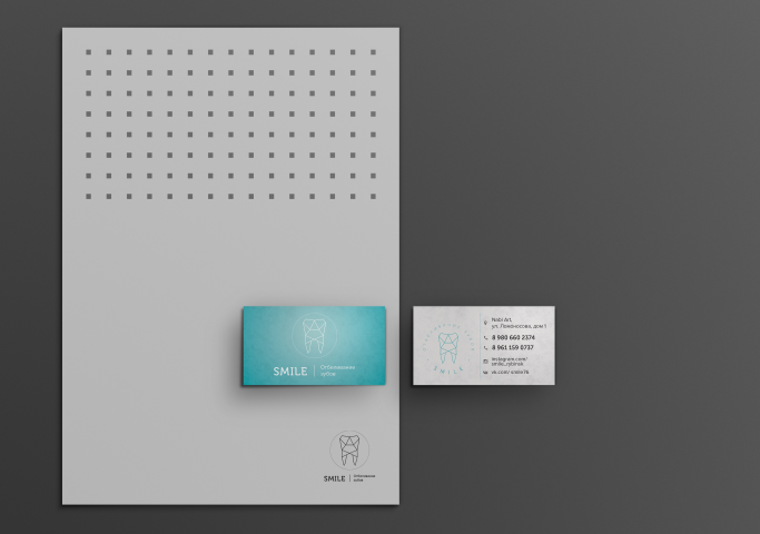 Разработка логотипа и визитки для студии отбеливания "Smile"