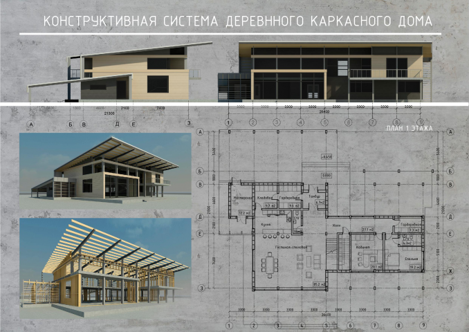 Конструктивная система деревянного каркасного дома