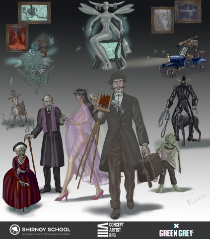 Арт персонажей для мистической игры