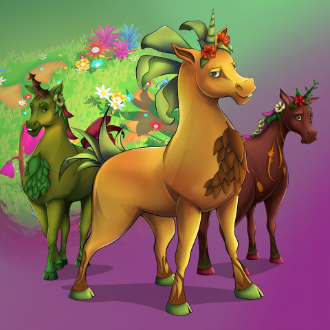 Дизайн персонажей для Crypto Unicorns game