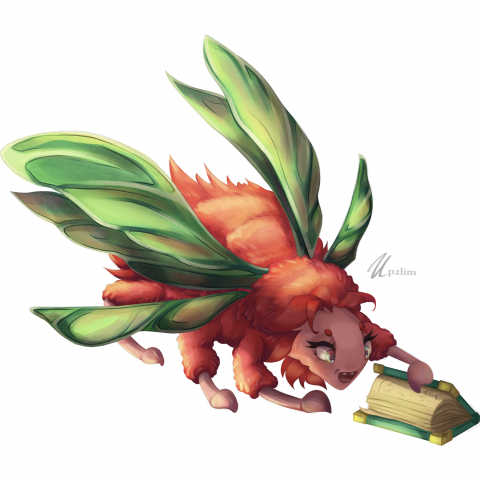 Curious butterfly character concept