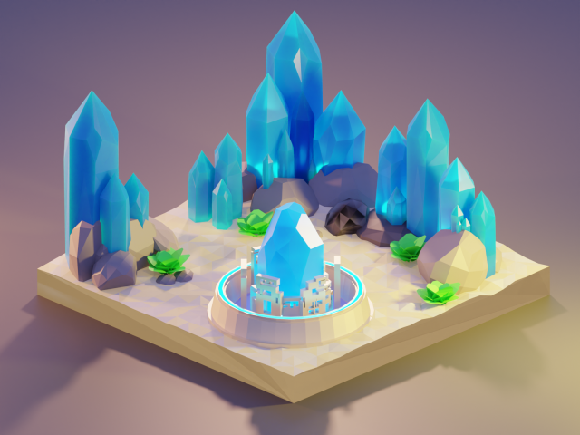 Crystal desert LowPoly