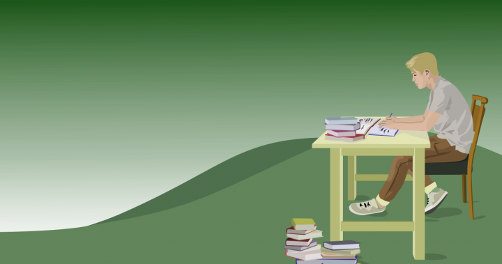 Ученик за столом