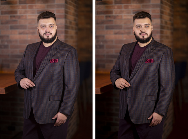 Ретушь для каталога мужской одежды (plus size)