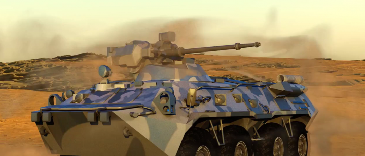 Анимация БТР (Corona Render)