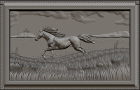 Конь в поле (ЧПУ пано)
