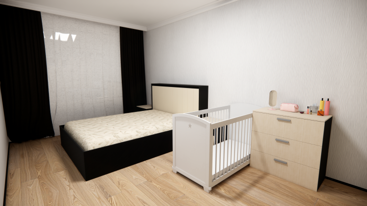 Визуализация квартиры 43м2 (спальня)