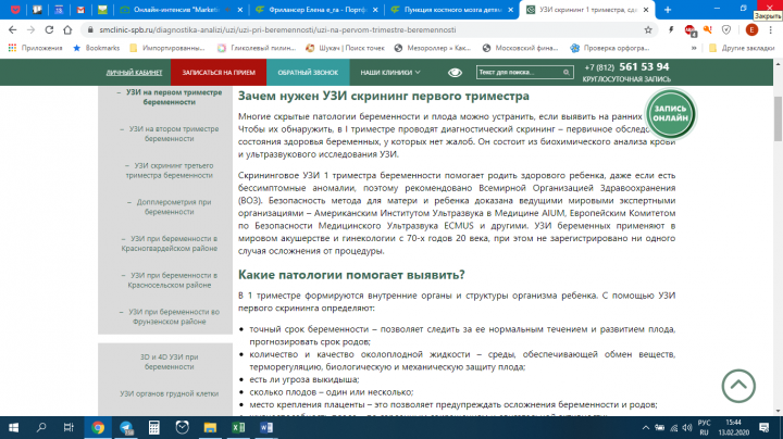 УЗИ 1-го триместра беременности