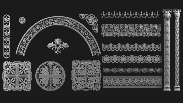 Резные архитектурные элементы в византийском стиле