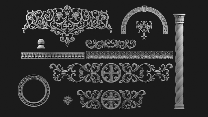 Резные архитектурные элементы в византийском стиле