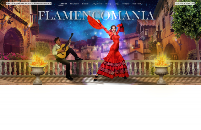 Дизайн шапки сайта flamencomania.ru (коллаж)